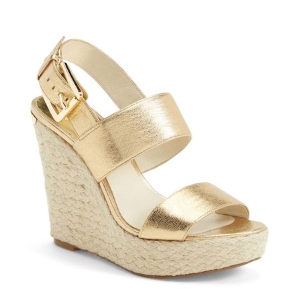 Michael Kors Gold Espadrille Wedge